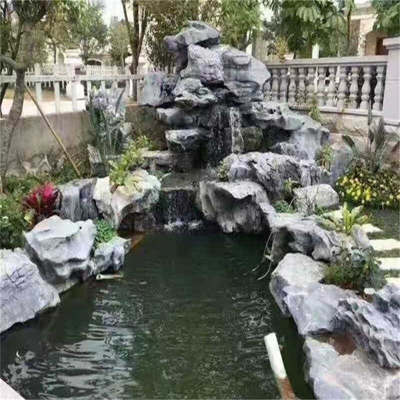 巴中庭院假山鱼池图片